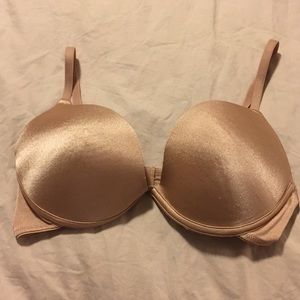 36C Beige Plunge Push-up Bra